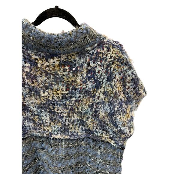 NWT St. John Blue Tweed Knit Sleeveless Dress M Mohair Alpaca Metallic $1295 - Picture 5 of 15
